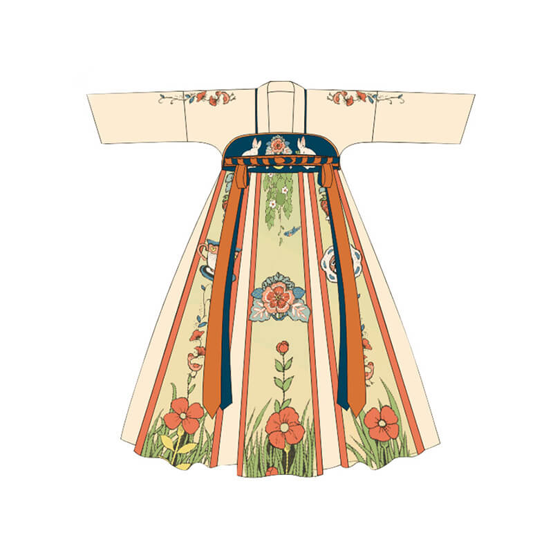 NianYi-Chinese-Traditional-Clothing-for-Kids-Silk Road Snow Rabbit Hanfu Dress-N101092-8