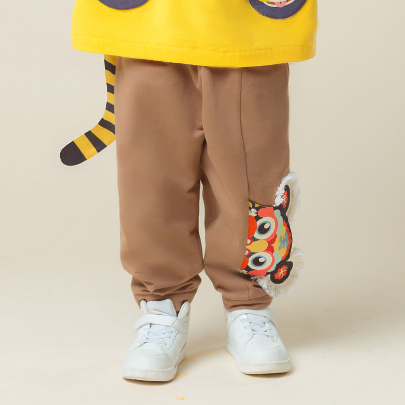 NianYi-Chinese-Traditional-Clothing-for-Kids-Tiger Tail Trouser-N402026-Anters Brown